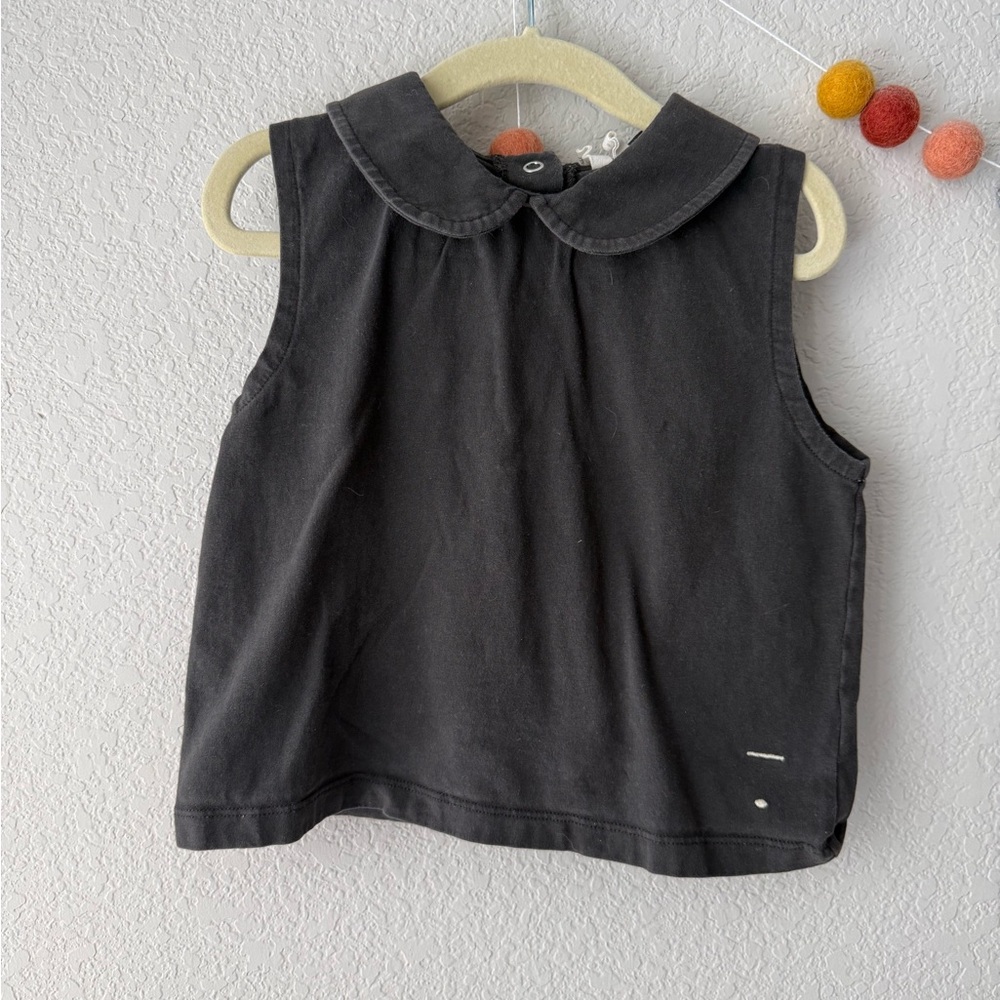 Gray Label Peter Pan collar black tank top